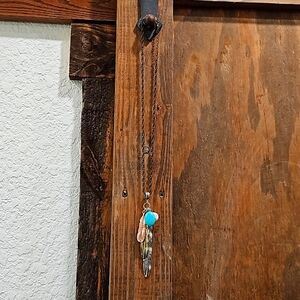 Feather and Turquoise necklace